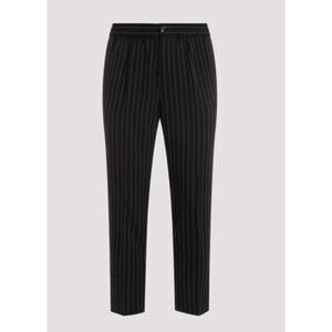 Ami Alexandre Mattiussi Elasticated Waist Pants Wool Black Pinstripe Size Small